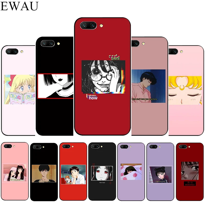 EWAU Japanese Anime Aesthetic Friend Silicone phone case for Huawei Honor 6A 7A Pro 7C 7X 8X 8 9 Note 10 Lite view 20 9X Pro