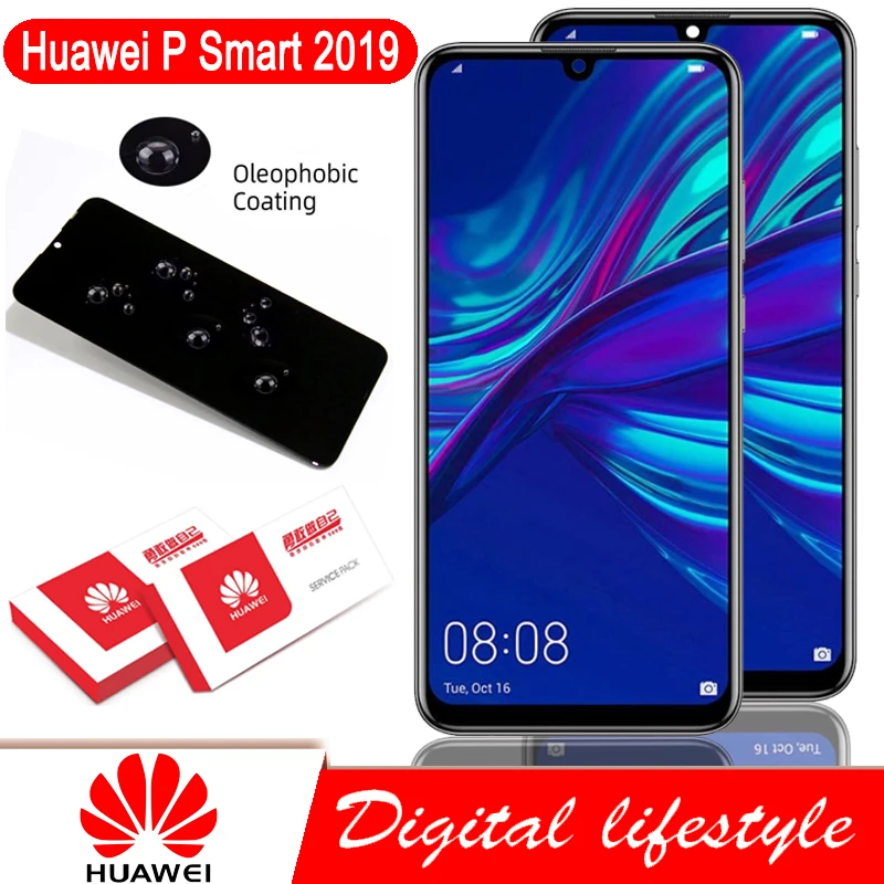 Оригинальный 6 21 'ཆ сенсорный дисплей с рамкой для Huawei P Smart 2019 ЖК сенсорным экраном дигитайзер в сборе POT LX1