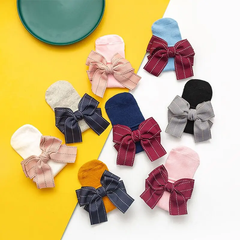 

New Baby Girls Socks With Bows Toddlers Infants Cotton Ankle Socks Baby Girls Princess Sock Cute Children Socks Summer