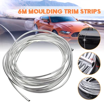 

6M Chrome Moulding Trim Strip Car Door Edge Scratch Guard Protector Cover Strip Roll