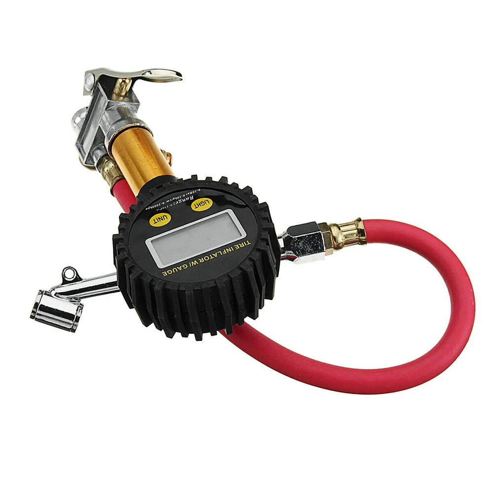 

Backlight High Accurate Tire Air Portable Pressure Gauge Tyre Inflator Tools Pump Digital Display Quick Connect LCD Car