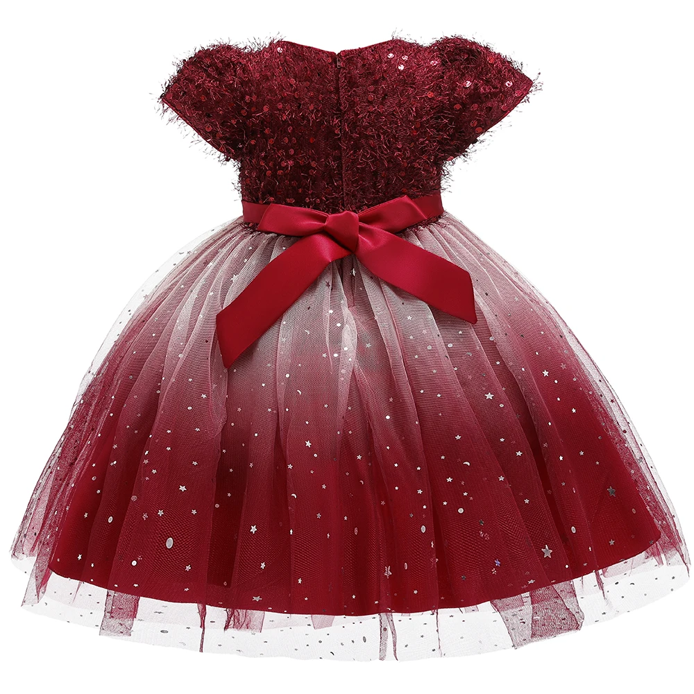 Г. Рождественское платье принцессы с градиентом официальная элегантная кружевная детская одежда, платье для девочек, костюм новогодние вечерние платья L5161