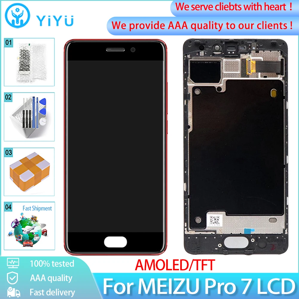 ЖК-дисплей с сенсорным экраном AMOLED/TFT для Meizu Pro 7 5 2 дюйма рамкой | Мобильные