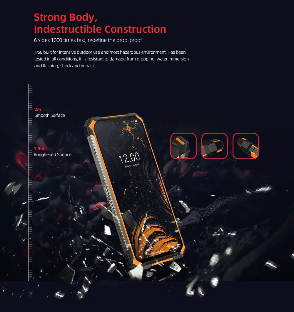 IP68/IP69K DOOGEE S88 Pro Rugged Mobile Phone 10000mAh telephones Helio P70 Octa Core 6GB RAM 128GB ROM smartphone Android 10 OS