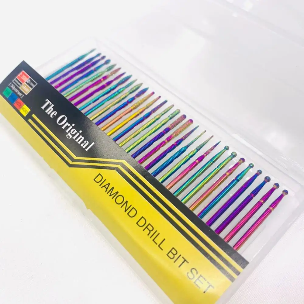 

30 Pcs Colorful Carbide Milling Cutters Set For Manicureï¼ŒRemoving Gel Polish Nail Drill Bits Kits