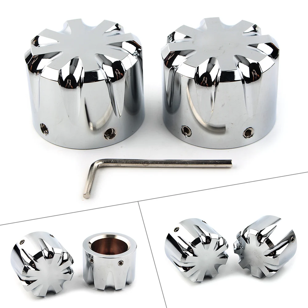 Chrome Thin Cut Front Axle Cap Nut Cover Fit for Harley Touring Electra Glide 