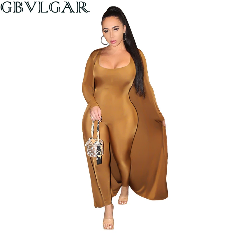

GBVLGAR Autumn And Winter 2020 Two Piece Sets Womens Outfits Fall Winter Backless Bodycon Jumpsuit and Long Sleeve Cardigan