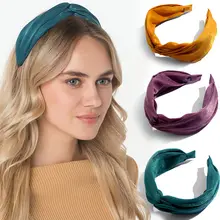JUST FEEL, 1 шт., модная однотонная ободок, винтажная повязка на голову для волос, для женщин, девочек, Корейский крест, атласные аксессуары для волос, головные уборы для женщин, Новинка