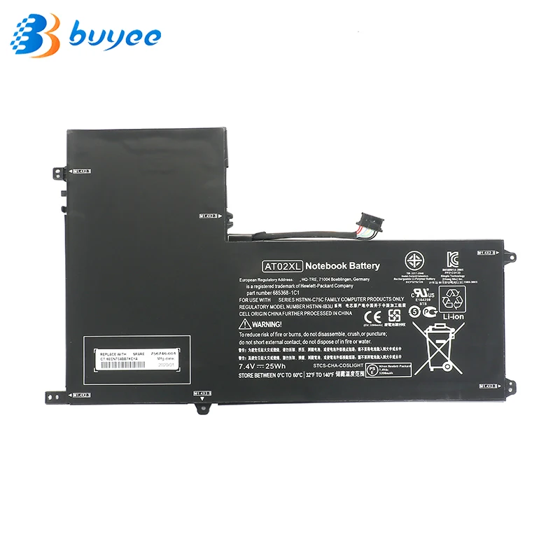 7.4V 25Wh 100% Original New AT02XL Battery For HP ElitePad 900 G1 Table HSTNN-C75C HSTNN-IB3U | Компьютеры и офис