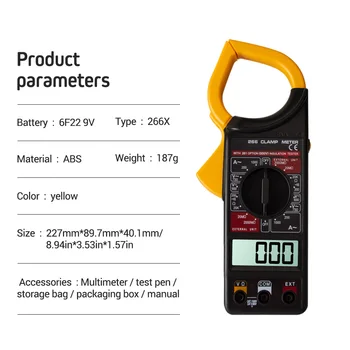 

Digital Current Clamp Meter Buzzer Data Hold Non-contact Multimeter Voltmeter Ohmmeter Ammeter Ohmmeter Volt AC DC