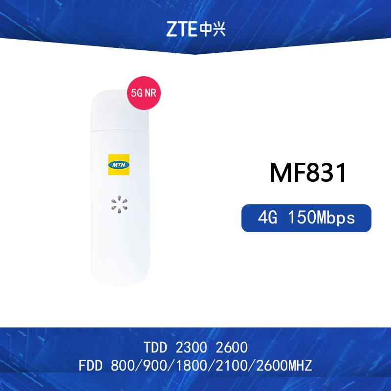 Разблокированный ключ ZTE MF831 4G 150 Мбит/с LTE FDD 800/900/1800/2600/2100MHzTDD230 2600 МГц поддержка
