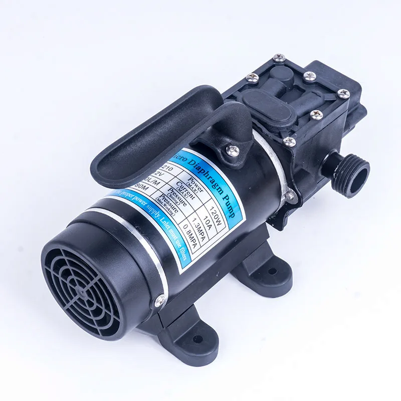 

DC 12V 120W 130PSI 10L/Min Mini Water High Pressure Diaphragm Self Priming Pump Return valve type Portable