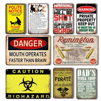 

Dog`s Rules Metal Sign Pet Sayings Warning Signs Retro Funny Slogan Metal Plate Outdoor Garden Yard Hanging Decoration