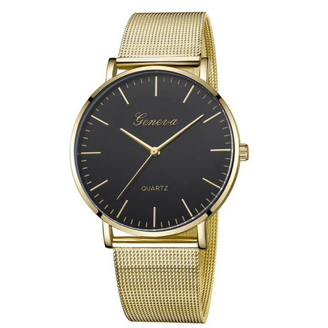 Alloy Band Men Women Watch Hodinky Lady New Stylish Fahion Simple Dial Rose Gold Watch Couple Clock Gift Reloj Parejas