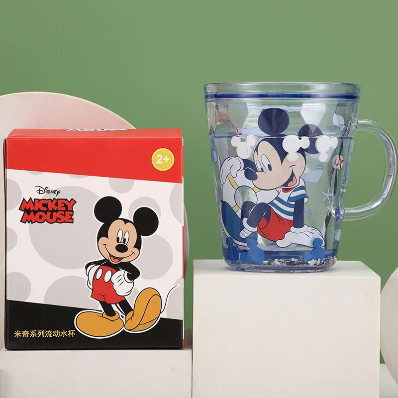 Disney Mickey Minnie Frozen 2 Princess Elsa Milk Cup ABS Cups BPA Kids  Cartoon Mermaid Cup Children Transparent Juice Drink Cup