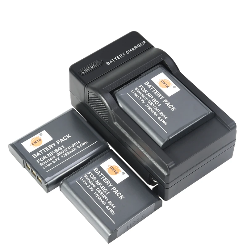 3 шт. 1750 мАч 3,7 V DSTE NP-BG1 NP-FG1 цифровой Батарея камеры DSLR 1* DC Зарядное устройство для sony DSC-H7 DSC-H9 DSC-H10 DSC-H20 DSC-H50