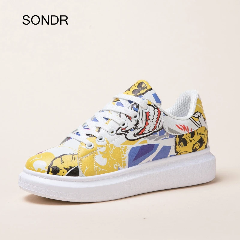 

2020 Spring New Shoes Women Platform Sneakers Graffiti Fashion Brand Ladies chunky footware Female zapatos de mujer Breathable