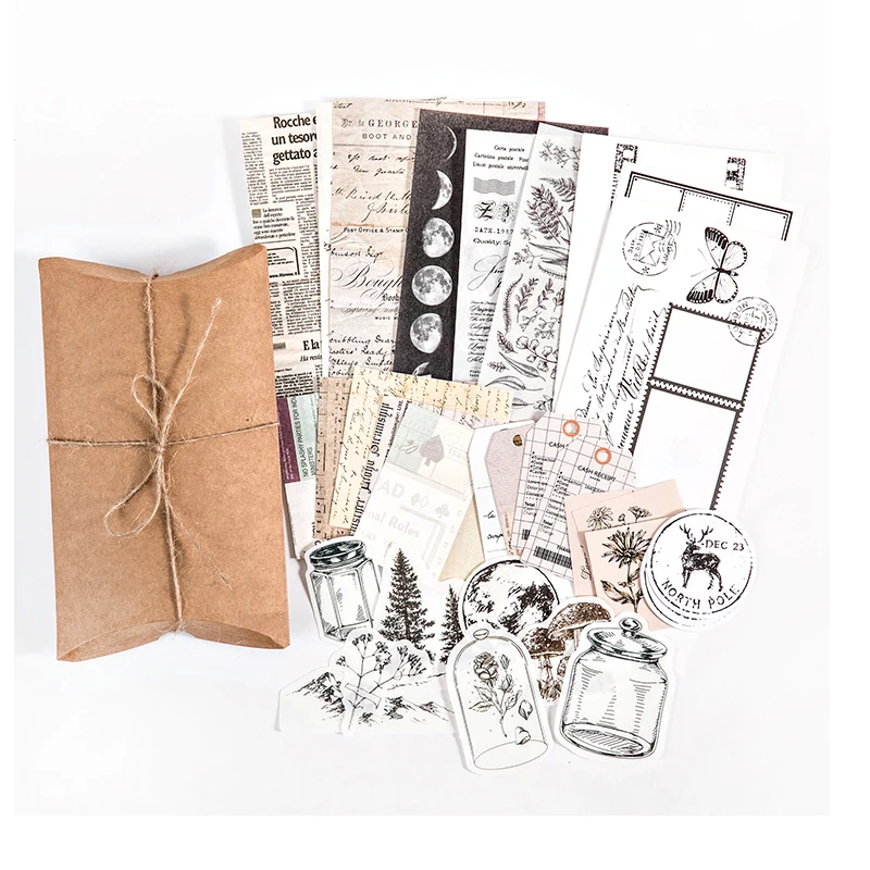 Liquidación Vintage fondo de papel Material de basura planificador pegatina de papel para Scrapbooking decorativo Vintage DIY álbum de fotos qxQKM6pZloV