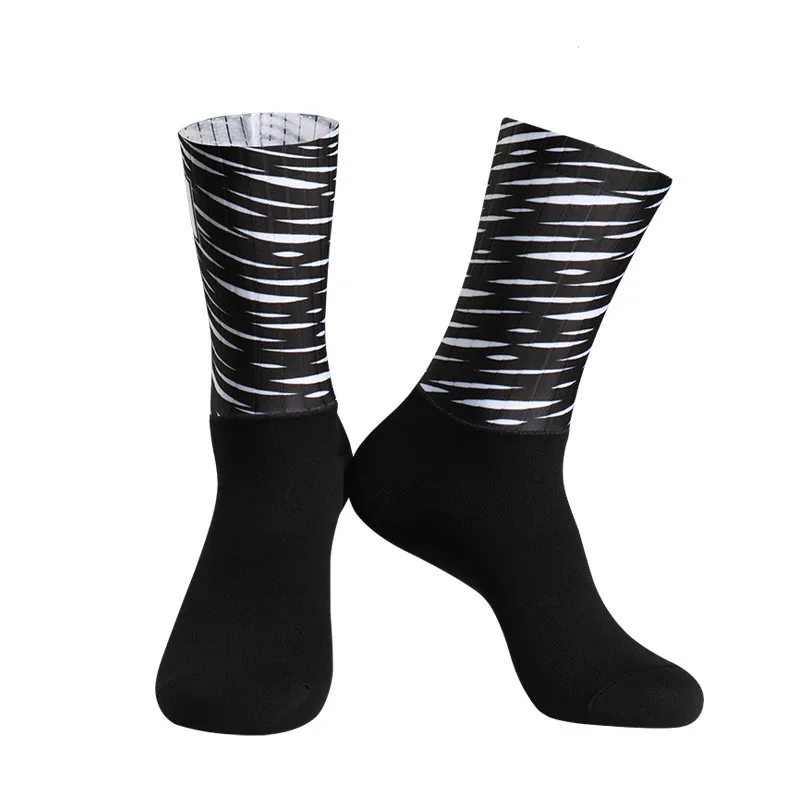 Бесшовные Противоскользящий силиконовый велосипедные носки мужские Для женщин встроенный джойстик дорожный шоссейный велосипед Компрессионные спортивные носки