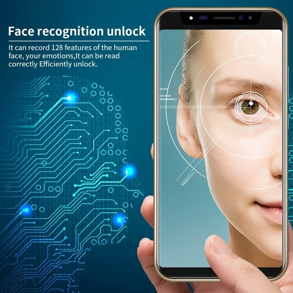 Разблокированный Android смартфон 5," дюймов HD полный экран Смарт мобильный телефон Лицо ID Google Play Бесплатный чехол 3,5 мм наушники подарок