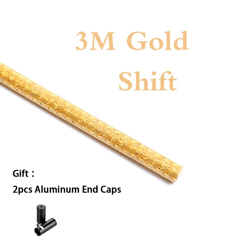 3 Meter 5mm Bicycle Brake Cable Housing Weaving with Aluminum End Caps Mountain MTB Bike Derailleur Line Pipe Tube Shifting Wire - Цвет: Shift-Golden