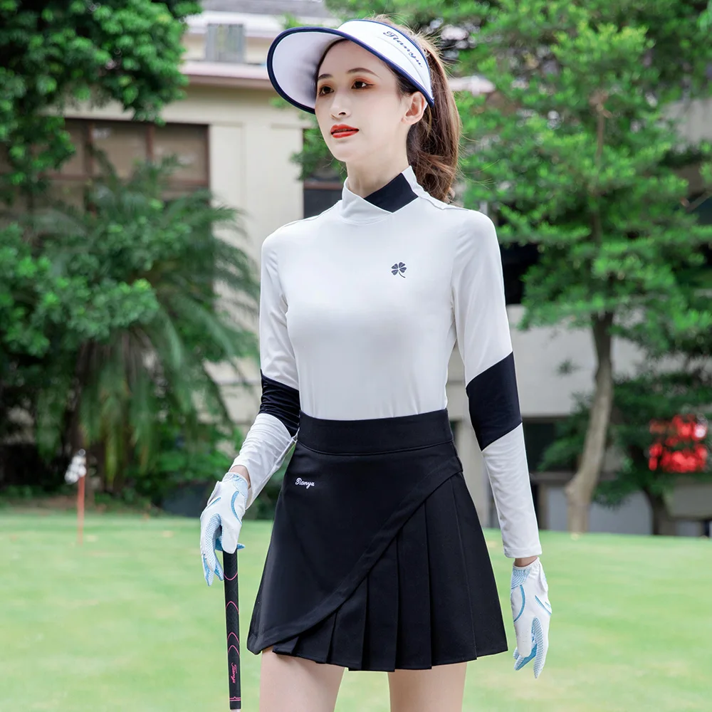 TTYGJ Golf Women's Half-length Short Skirt Quick Dried Sports High Waist Pleated Anti Shining Pants
