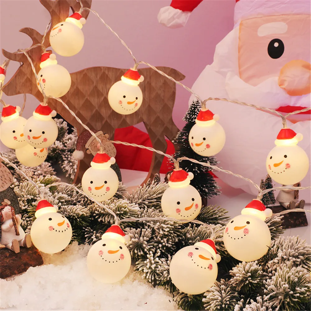 

1.2m 10leds 2.5m 20leds Snowman Xmas Led Fairy String Light Battery Operated Home Garden Party Christmas Indoor Decoration Light
