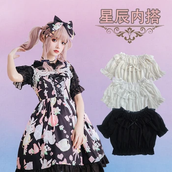 

Princess sweet lolita blouse Brocade garden original design spring and summer Alice star Chiffon bottom blouse women ZJY186