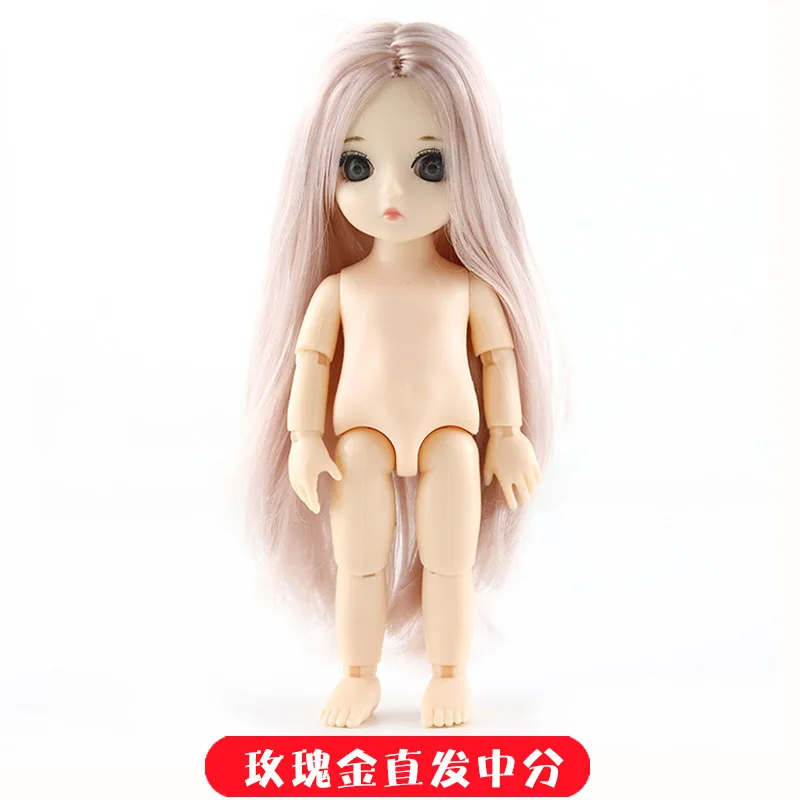 Американская девочка кукла 13 подвижные шарнирные куклы 16 см кукла игрушка BJD Обнаженная Кукла тело 3D настоящий глаз кукла игрушка для девочек подарок девочка игрушки куклы лол трессы для кукол одежда для беби бона - Цвет: FEN-ZH-FEN