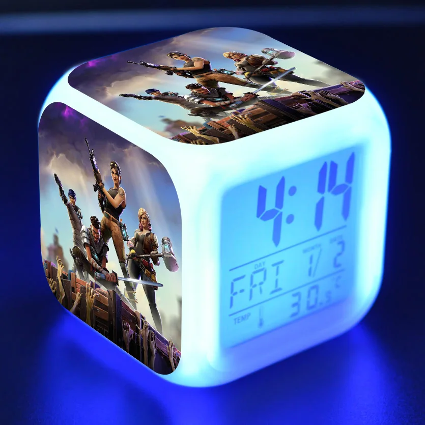 Fortnites светодиодный будильник красочные стетящиеся волосы сенсорный светильник