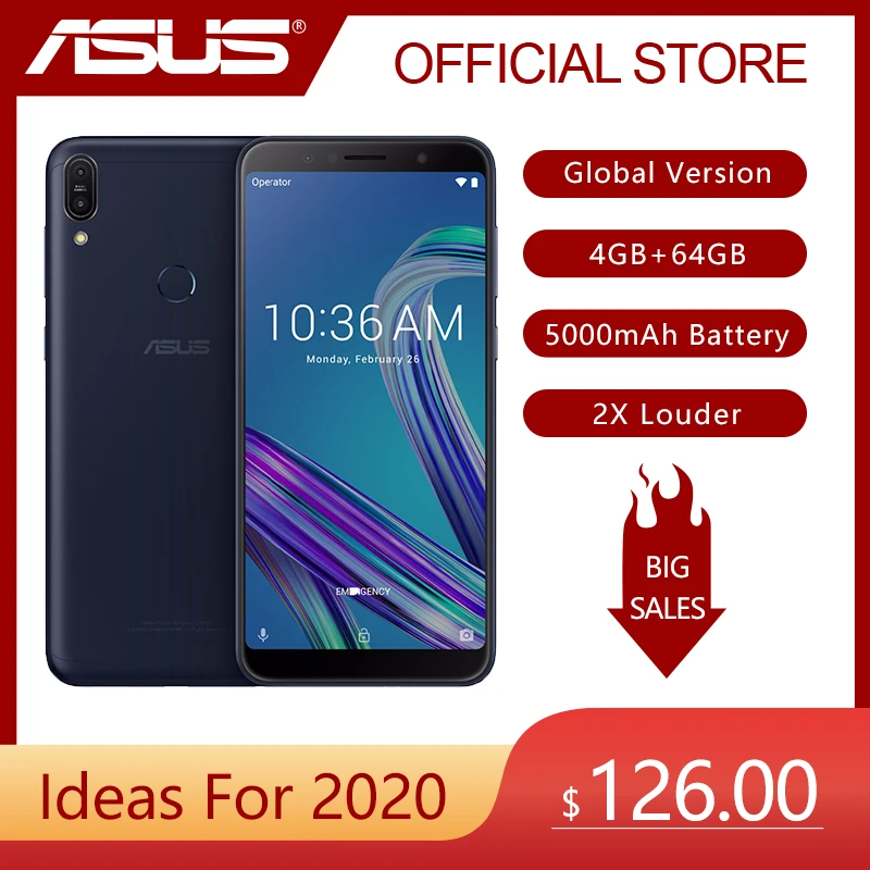 Смартфон ASUS ZenFone Max Pro (M1)ZB602KL глобальная версия 4 ГБ 64 экран 6 дюймов 4G LTE