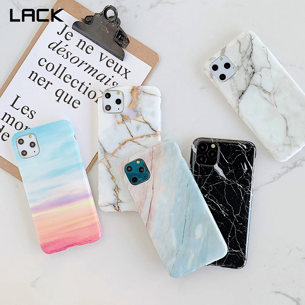 Чехол LACK для iphone 11 11Pro Max цветные мраморные гранитные Чехлы X XR XS 7 8 6 6S Plus Гладкий
