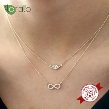 

925 Sterling Silver Geometric Rhombus Necklace CZ Crystal Diamond Necklace for Women Simple Jewelry Girlfriend Bridesmaid Gift