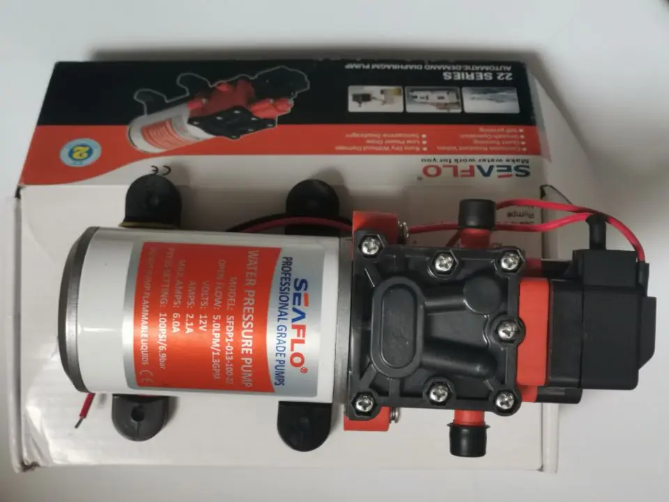 SEAFLO 22 Series 12V SFDP1-013-100-22 / 24V SFDP2-013-100-22 1.3GPM 100PSI Diaphragm Pump