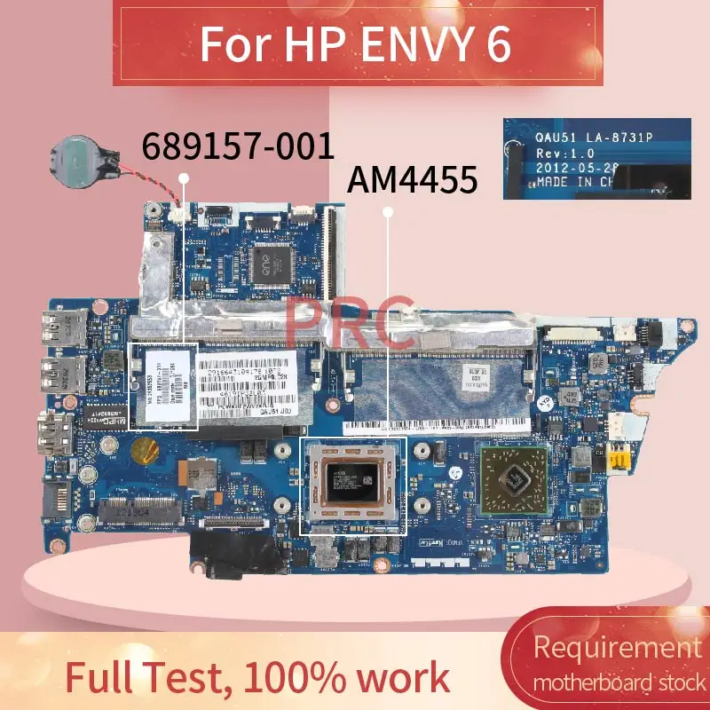 689157-001 689157-501 Материнская плата для ноутбука HP ENVY4 ENVY6 AM4455 материнская QAU51 LA-8731P AMD |