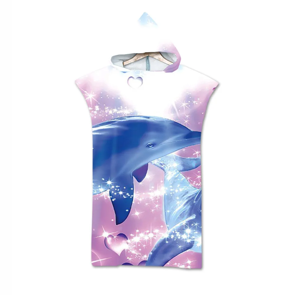 

Outdoor Swimming Pool Beach Towel Microfiber Changing Robe Cloak Man Woman Bathrobe Ocean Style Hooded Surf Poncho Towel Wetsuit
