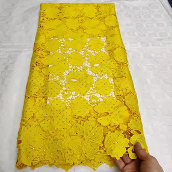 

Madison Water Soluble Lace Fabric African Guipure Cord Lace Fabric With Stones Nigerian Cord Lace Fabric For Bridal Dress