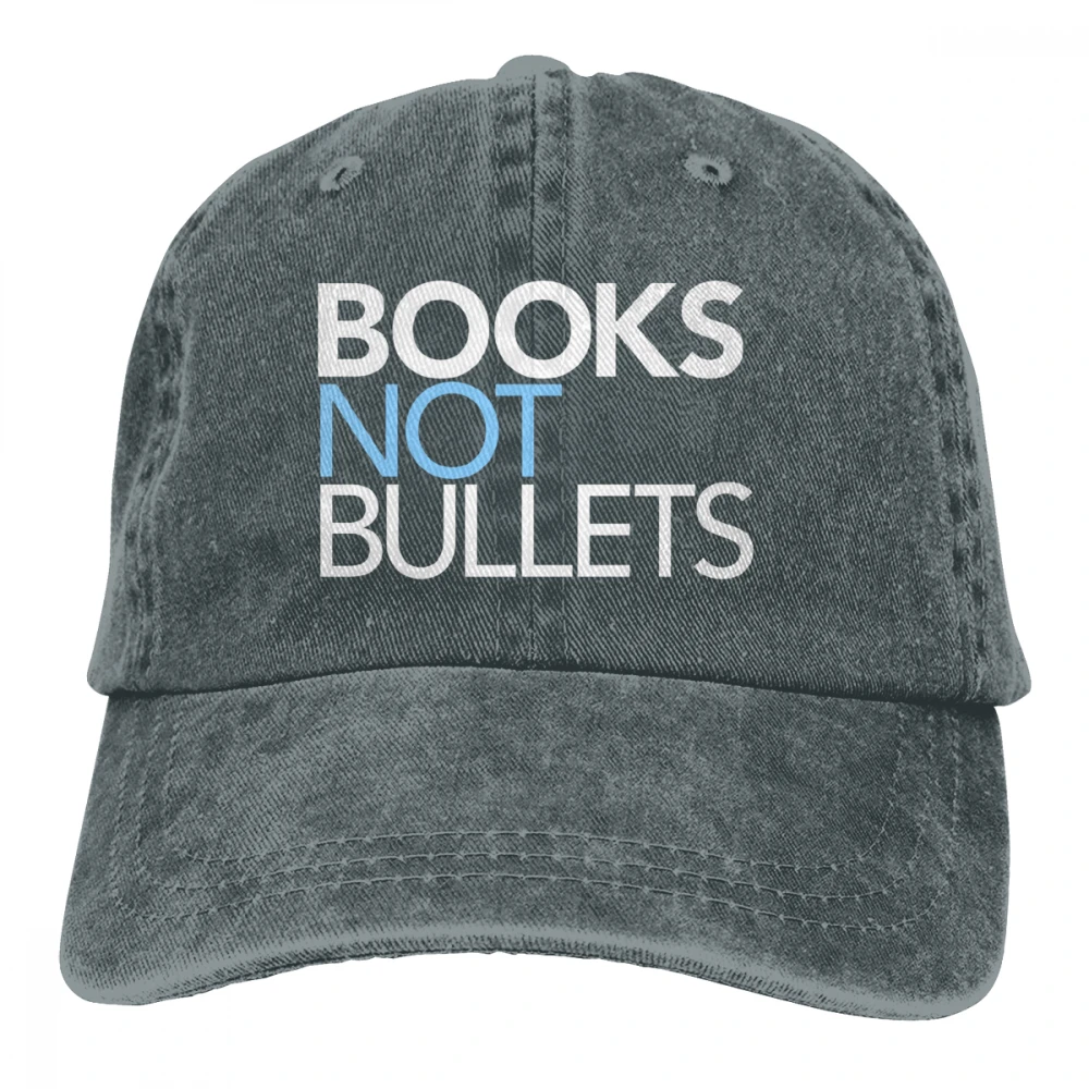 Книги не пули Casquette темно-синий унисекс Мужские Женские джинсовые бейсболка с ремешком кепки Регулируемый Гольф папа шляпа