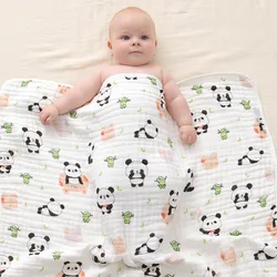 Manta de 6 capas para recién nacido, edredón de alta densidad cubierto para bebé, toallas de baño de algodón de muselina suave, envoltura cálida de invierno