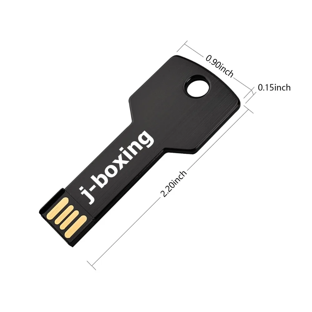 J-бокс 10 шт./лот USB флеш-накопитель в форме ключа, флешка, флешка для ПК Mac, 1 ГБ, 2 ГБ, 4 ГБ, 8 ГБ, 16 ГБ, 32 ГБ, черный