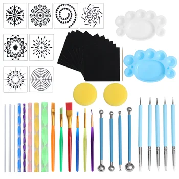 

1 Set of 47pcs Mandala Dotting Tools DIY Painting Stencil Template Clay Dotting Tools