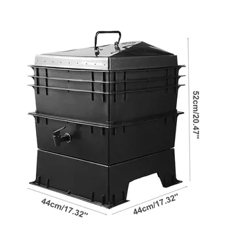 

New 80L PP Kitchen Waste Earthworm Compost Box DIY Composter Worm Factory Composter Homemade Earthworm Manure And Soil Buckets