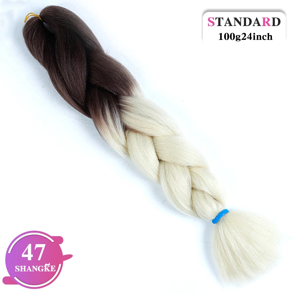 Buqi длинные Омбре Джамбо синтетические косички волосы крючком блонд розовый синий фиолетовый наращивание волос Джамбо косички для женщин - Цвет: T4/изумрудный