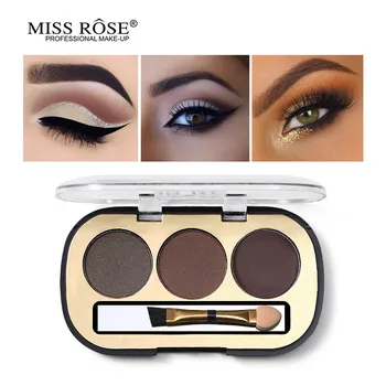 

Miss Rose 3 Color Eyebrow Kit Makeup Palette Tattoo Eyebrow Gel Powder Long-lasting Eye Brow Natural 3d Make Up Set with Brush