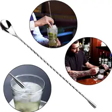 Нержавеющая сталь ложка для смешивания коктейлей, спиральный узор бар Teadrop ложка для перемешивания ложка барный инструмент инструменты бармена