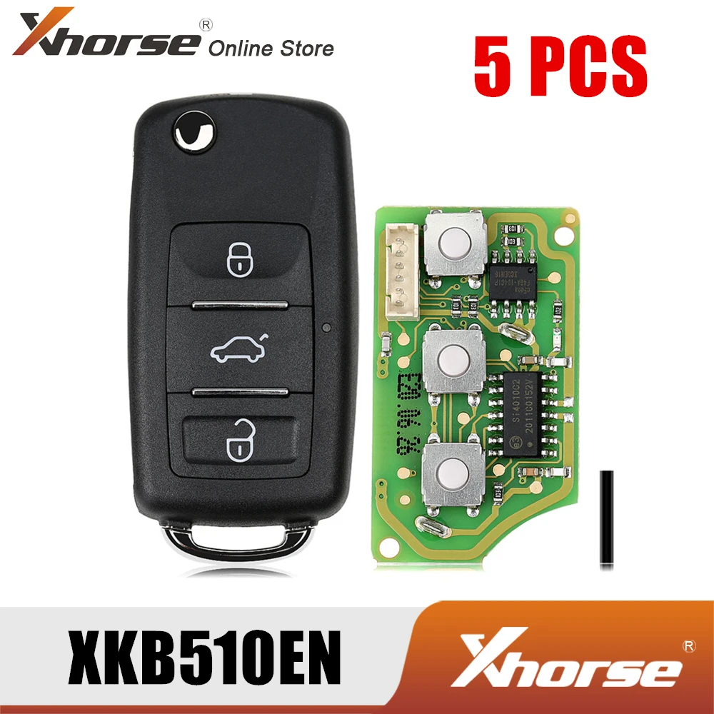 Универсальный пульт дистанционного управления Xhorse XKB510EN модель B5 3 кнопки английская версия 5 шт./лот| |