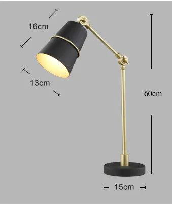 

Nodic iron table lamp with black and white color for hotel