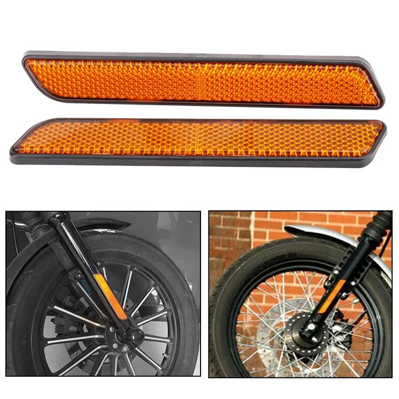 1Pair Motorcycle Front Fork Leg Reflectors Legs Sliders Dyna Glide