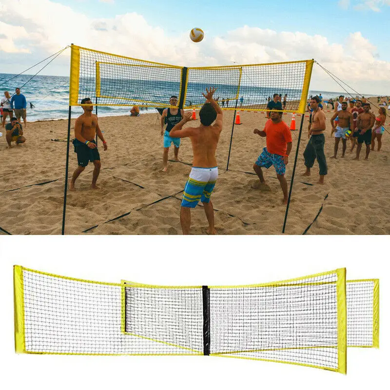 Professional Cross Volleyball Net Outdoor Sand Grass Or Indoors Sports Portable 