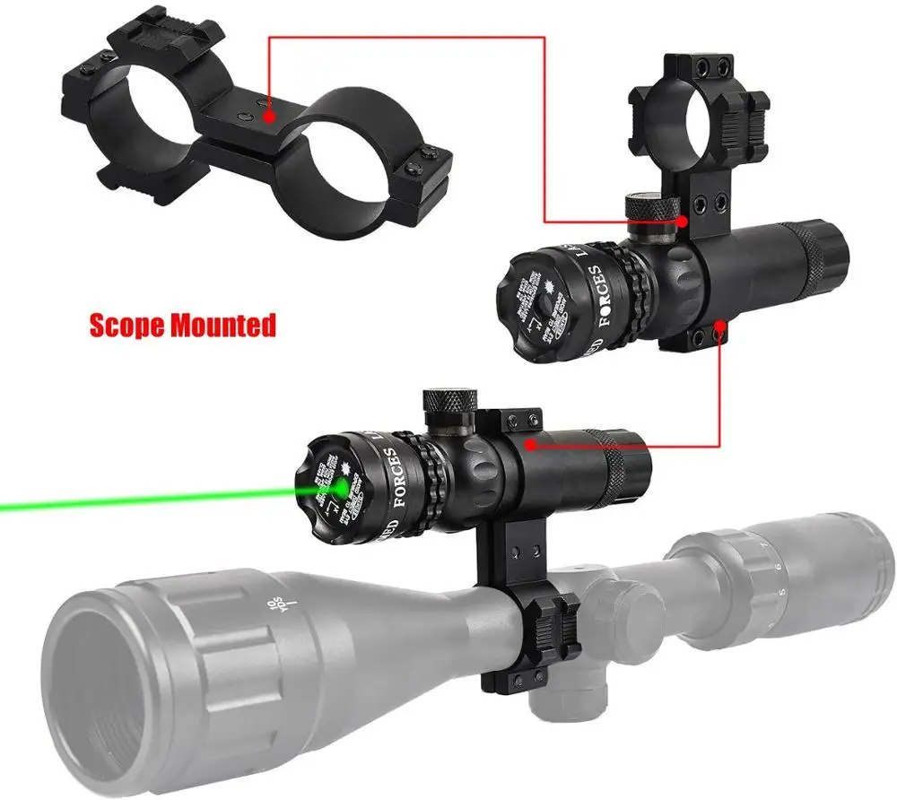 Fora do Ponto Caça com Montagem em Trilho para Arma de Caça Tático Verde Mira Laser Interruptor Ajustável Rifle Scope Lazer Vista 532nm 7 532nm interruptor ajustável rifle scope caça com
